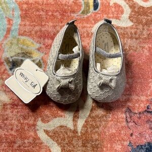 Mayoral Textured Cream Bow Dress Shoes